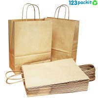 ♻ Brown eco-friendly carrier bags twisted handles size S , M & L ♻